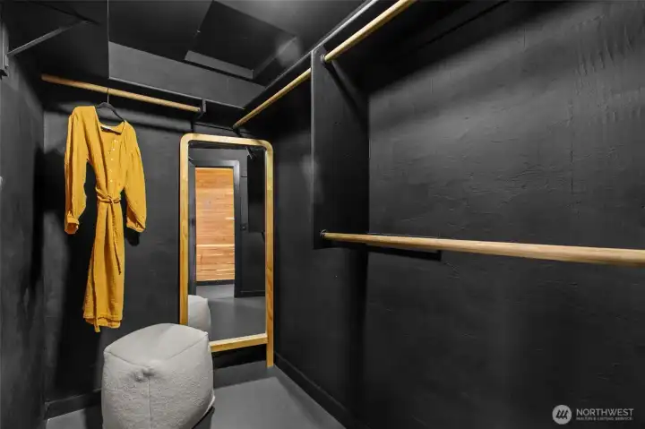 There's ample space in this walk-in closet There's ample space in this walk-in closet