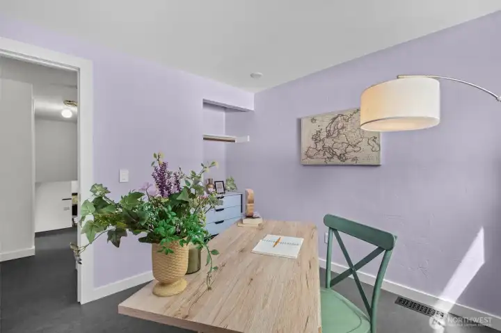 Fourth bedroom is staged as an office Fourth bedroom is staged as an office