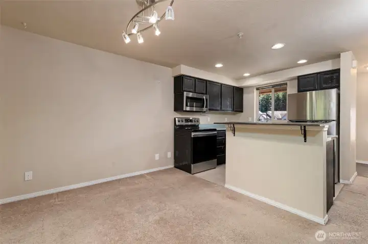 KITCHEN ,WITH BREAKFAST BAR, OPENS TO THE L/R