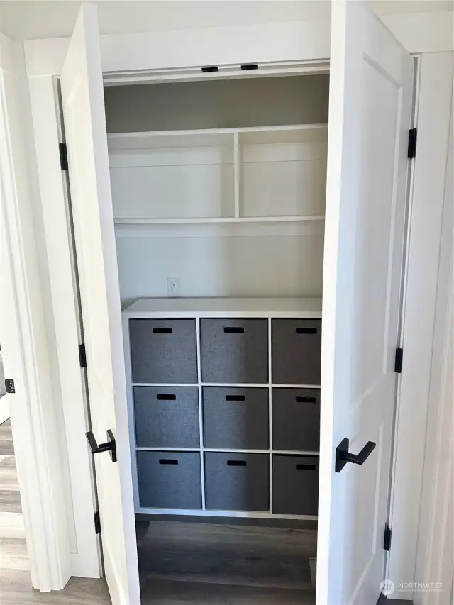 Storage closet or laundry area.