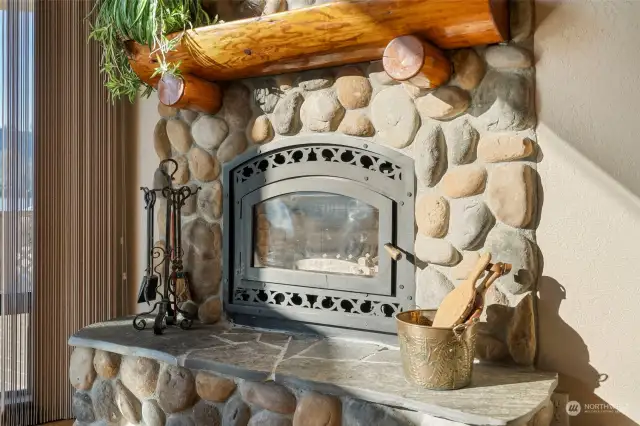 stone fireplace