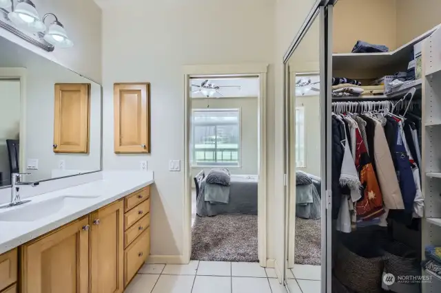 Convenient access between the bedroom, bathroom, and closet,