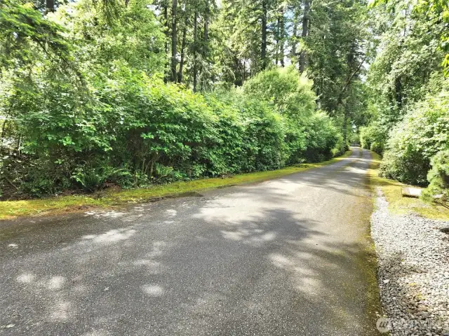 Private driveway serving the property. All the property on the LEFT as you enter is the subject property
