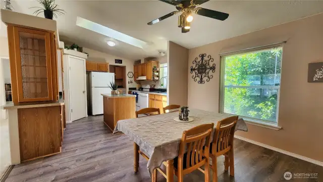 The dining room off of the living room