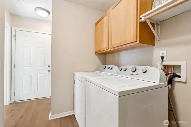 Washer and dryer stay.