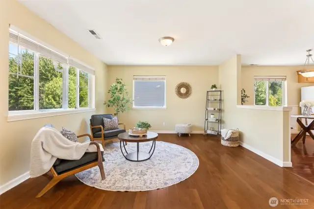 Lots of nautural light in the open concept living area.