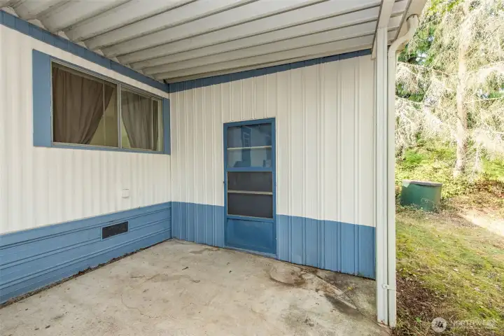 Door to storage shed