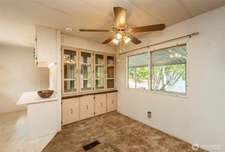 Dining area with built in hutch
