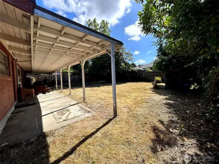 Fenced backyard