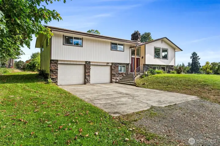 Welcome home! 2,613 sf, 3 BRs & 1.75 baths on main; desirable open floor plan, walk-out basement with M-I-L potential, sited on 5 acres of prime farm land with multiple outbuildings in close-in, convenient location!