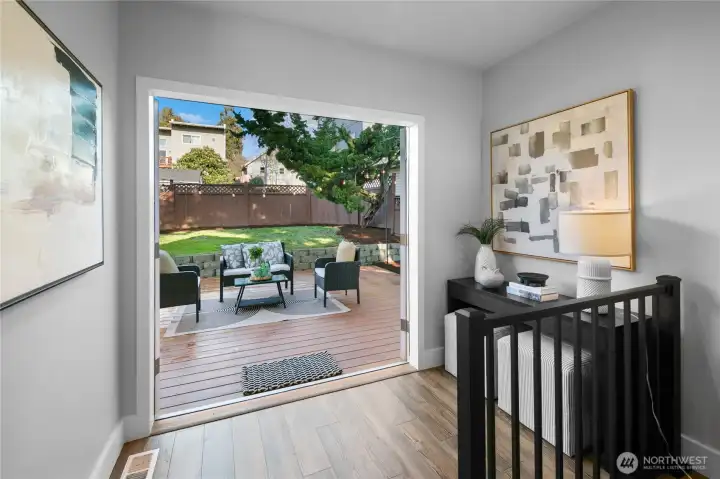 French doors to the backyard