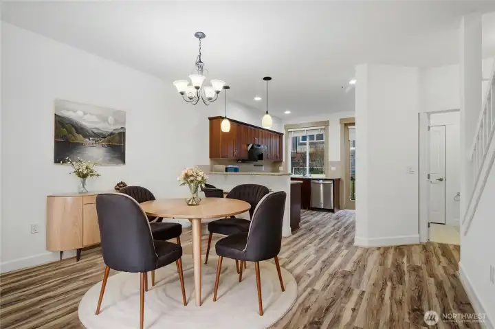 Dining area with open floor concept