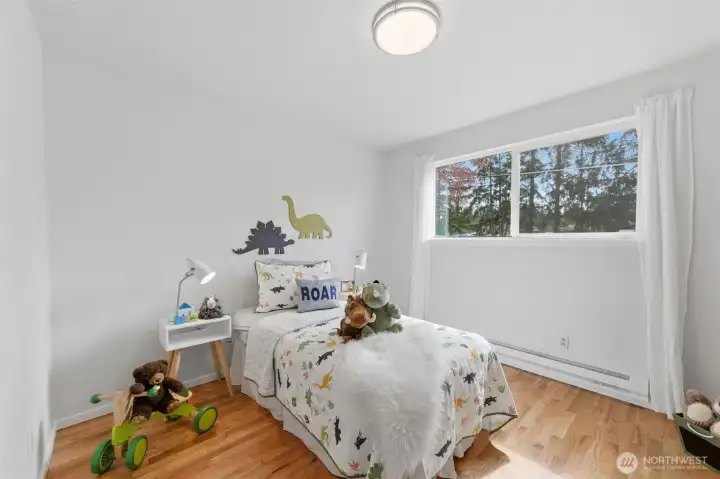 The third bedroom is also faces out onto the front yard.