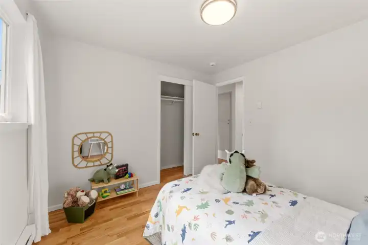 All bedrooms have gorgeous hardwood floors.