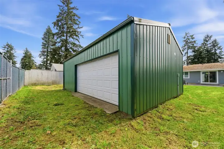 This is the back double door that opens onto the alley access.