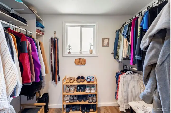 Walk in closet in primary Walk in closet in primary
