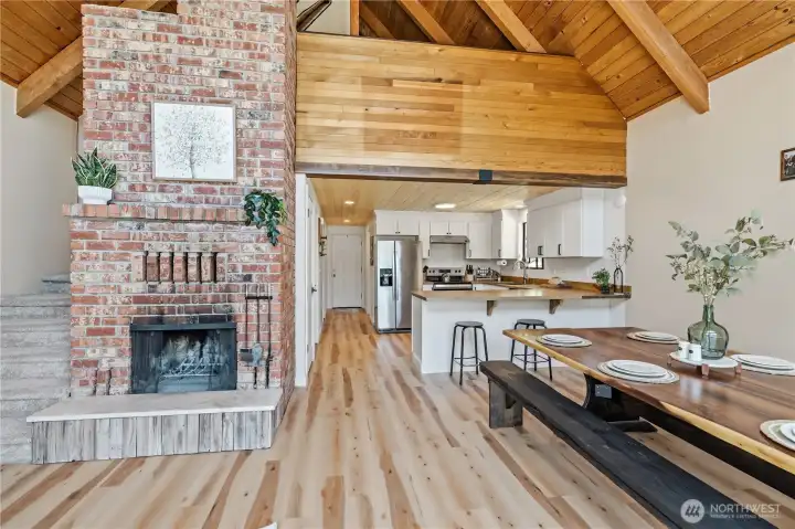 Cozy Wood Burning Fireplace