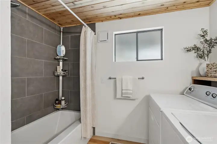 Tiled Shower at Full Bath on Main Floor