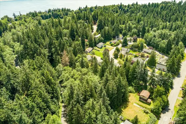 Aerial View and neighboring properties.