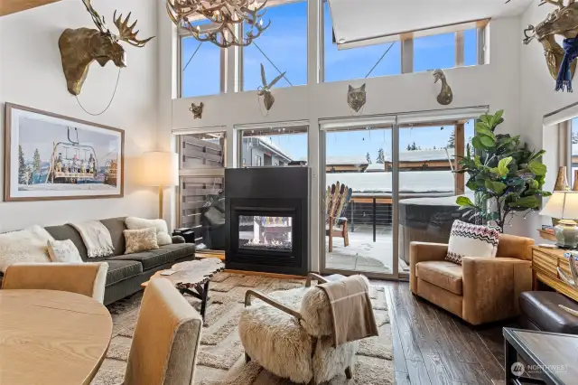 Expansive floor to ceiling windows in main living space