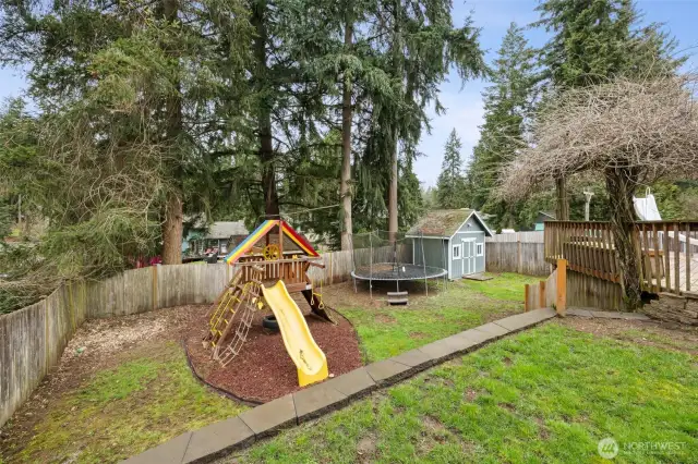Playset stays and you also get a shed