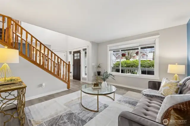 Natural light, beautiful flooring through out