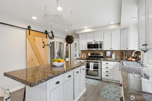 Pantry with barndoors