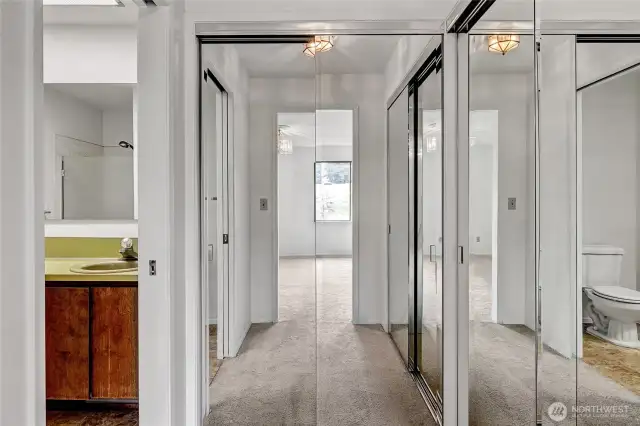 Ample closet space here