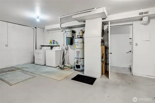 HUGE storage and laundry area