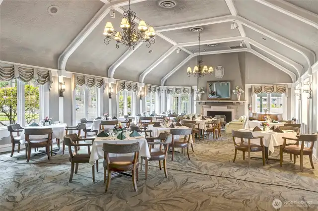 Main dining room that is open to the membership and their guests 6 days a week, closed Mondays