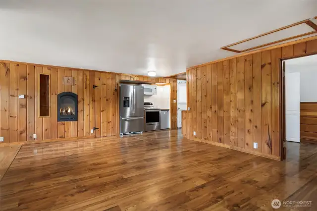 Front door opening up to spacious, open living space.