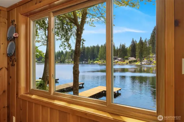 Lake views from dining room.