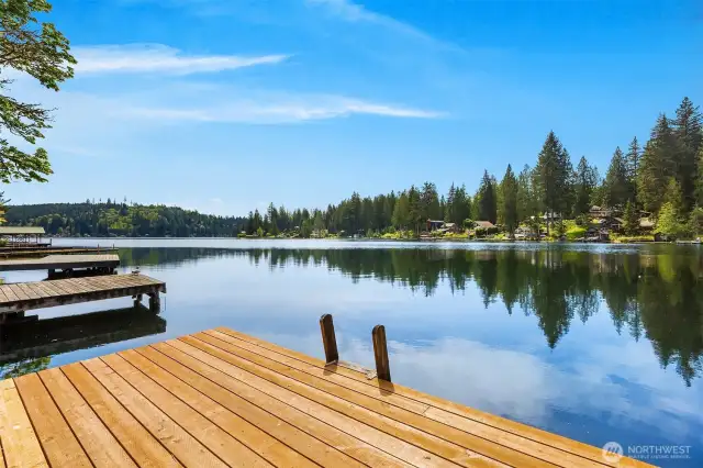 Private dock leading to lake access.