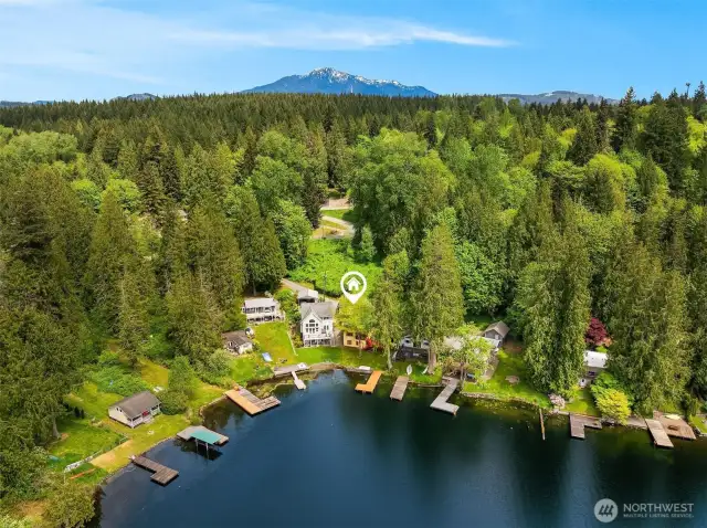 Aerial view of home.