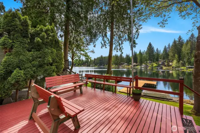 Side deck offering stunning views and ample room for seating.