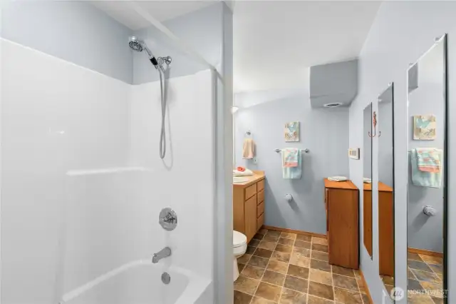 An added touch of comfort and function, this full lower-level bath supports effortless guest stays and provides an essential amenity for extended or independent living.