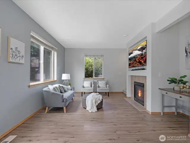 This inviting room easily accommodates both everyday living and casual entertaining.