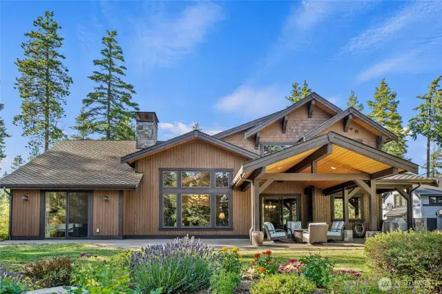 landscaped back yard