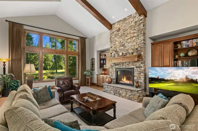 gas fireplace in living room