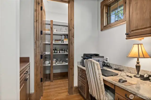 pantry and kitchen desk