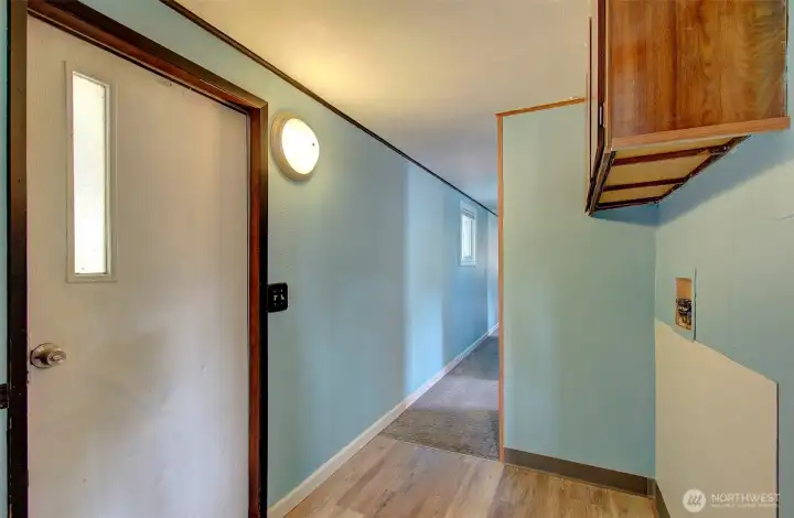 Laundry area and back door