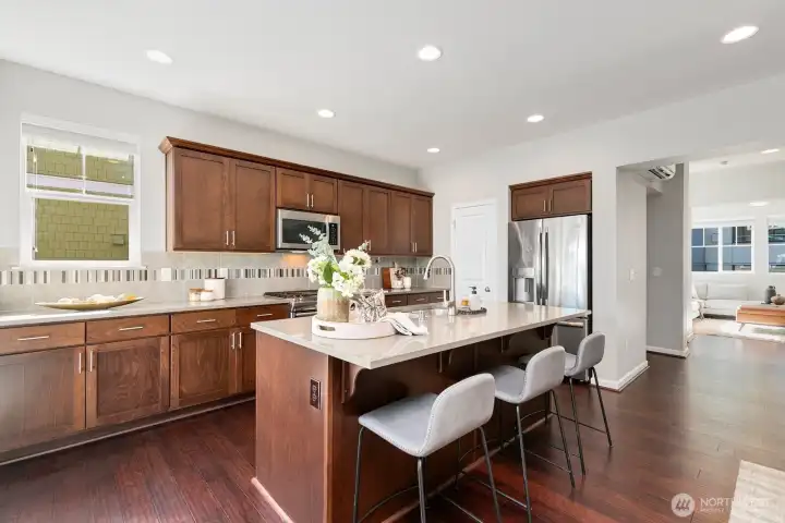 Great storage options + large pantry.
