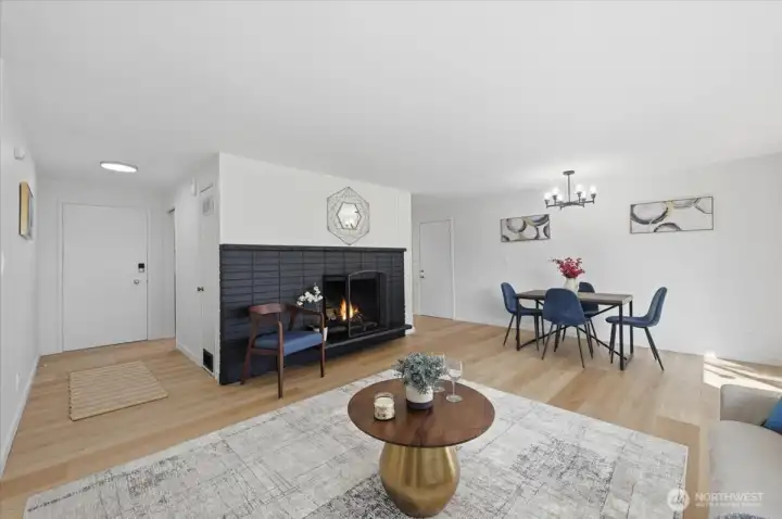 Wood burning fireplace. New LVP flooring and newly painted interior throughout.