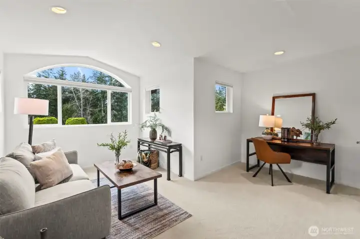 Cozy den on the upper level.  Is the only room that doesn't have a water view.