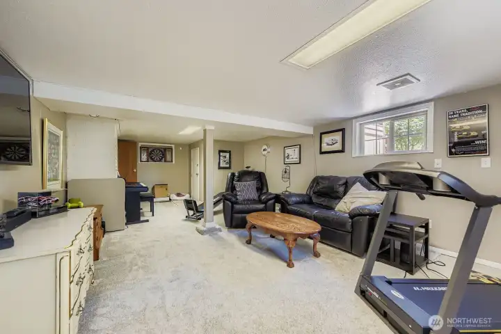 Basement Red room - TV and exercise space