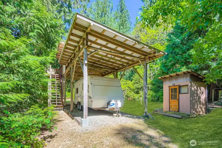 Covered RV parking or storage with power