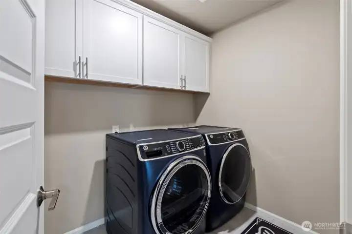 Upper level utility room. Washer and Dryer convey.