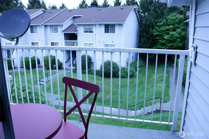 View from deck, deck storage to the right