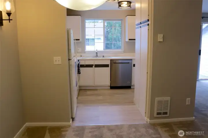 kitchen, looking from the dining room