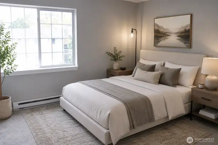 virtually staged, bedroom